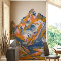 Wall covering evoking wilderness and tranquility.
