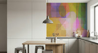 Soft, blended geometric patterns creating a modern minimalist wallpaper with a textured feel.