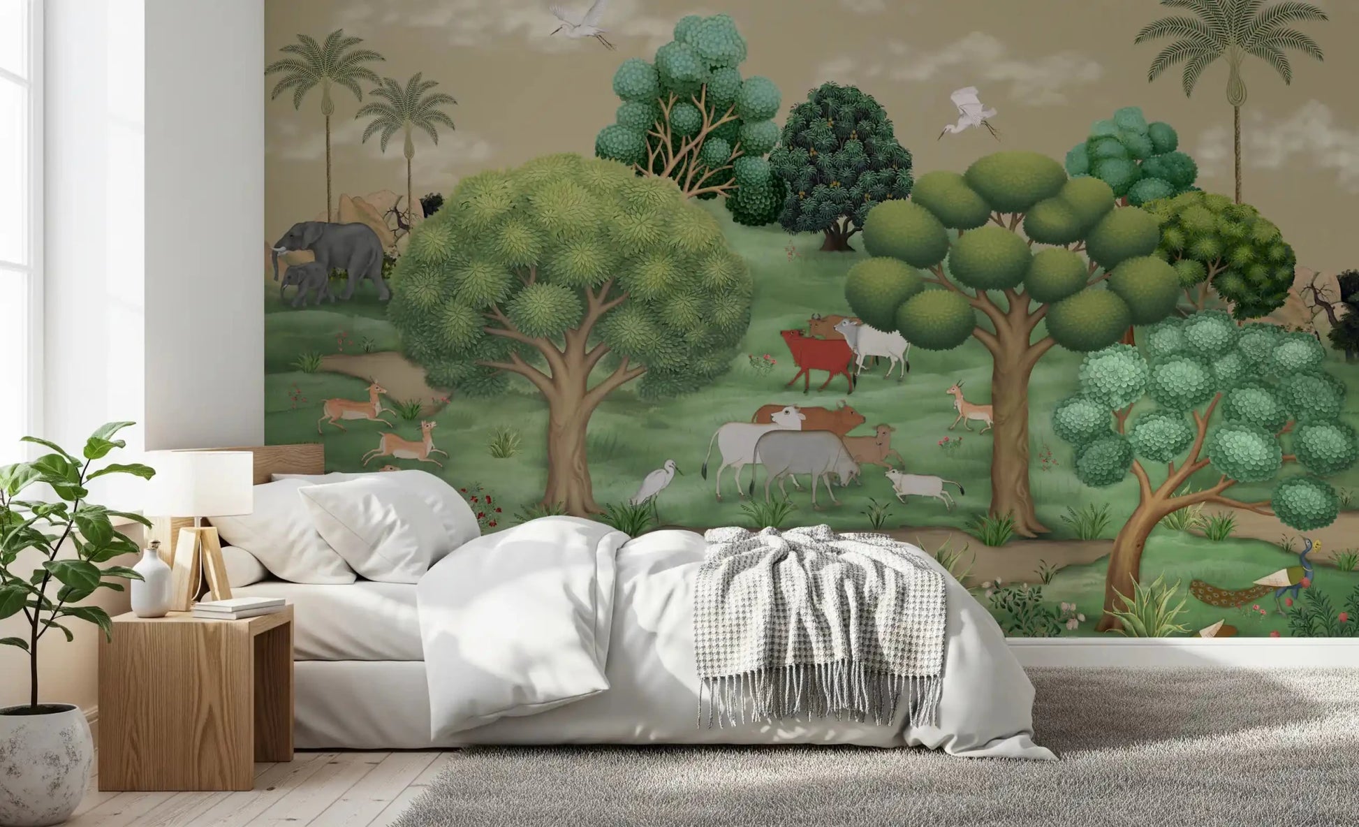 The Mughal Forest Serenity wall mural for bedroom 