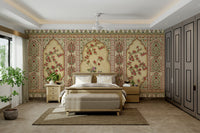 A peaceful wall mural with an elegant, artistic design.

