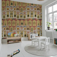 Peacock garden wall mural in a classic Kids room