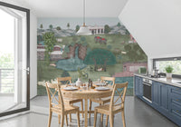 Kitchen Mughal Garden & Wildlife Vista wall mural with wildlife