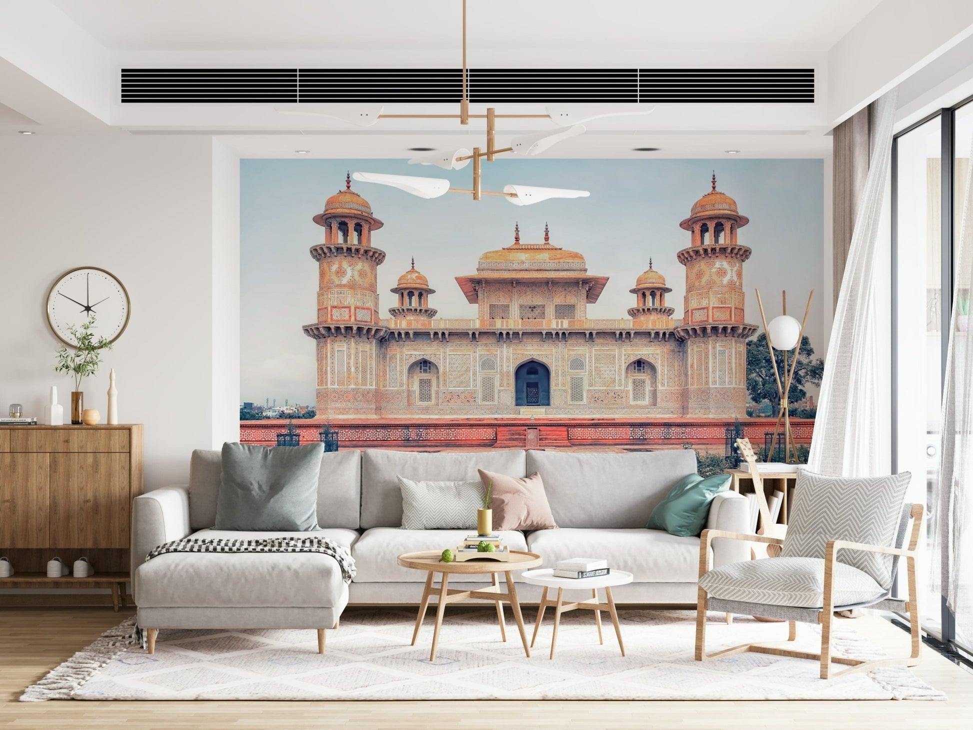 Mughal Majesty peel and stick wallpaper with heritage motifs.