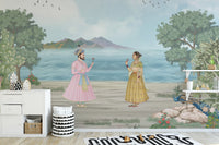 Mughal Royal Couple Wall Mural