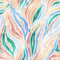 Multicolor Textured Boho Zebra Print wallpaper close-up showing blue, green, coral and yellow zebra stripe detail