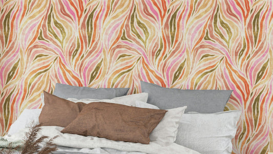Multicolor  Textured Zebra Print Wallpaper⁠