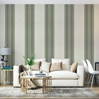 Bold multiline stripes in rich olive wallpaper

