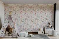 Pastel flower and mushroom wall print

