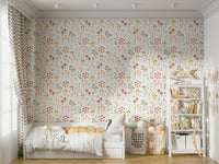 Toadstools in garden field wallpaper

