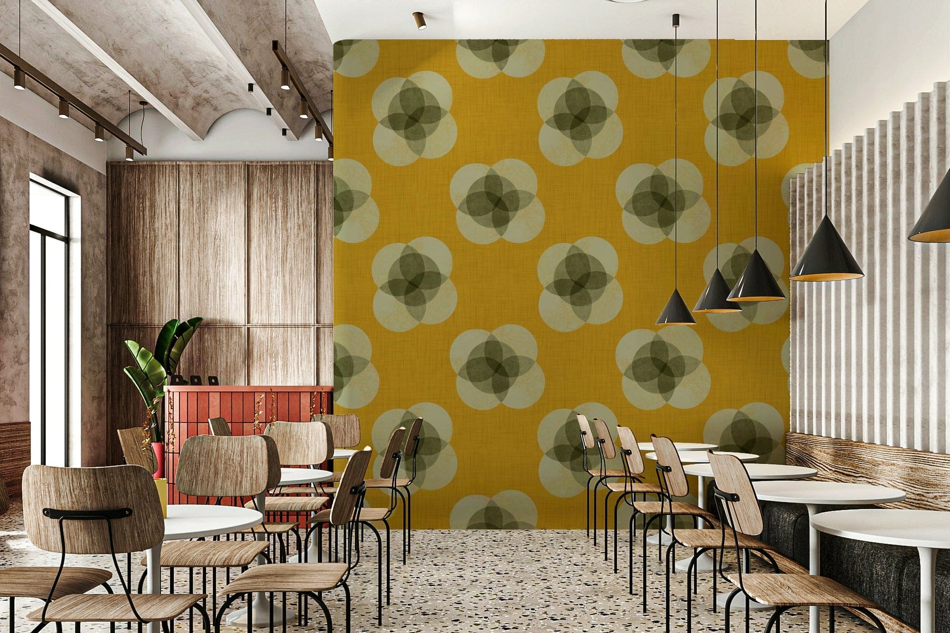A serene linen texture wall mural for minimalist decor.

