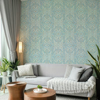 Repeating floral batik mural


