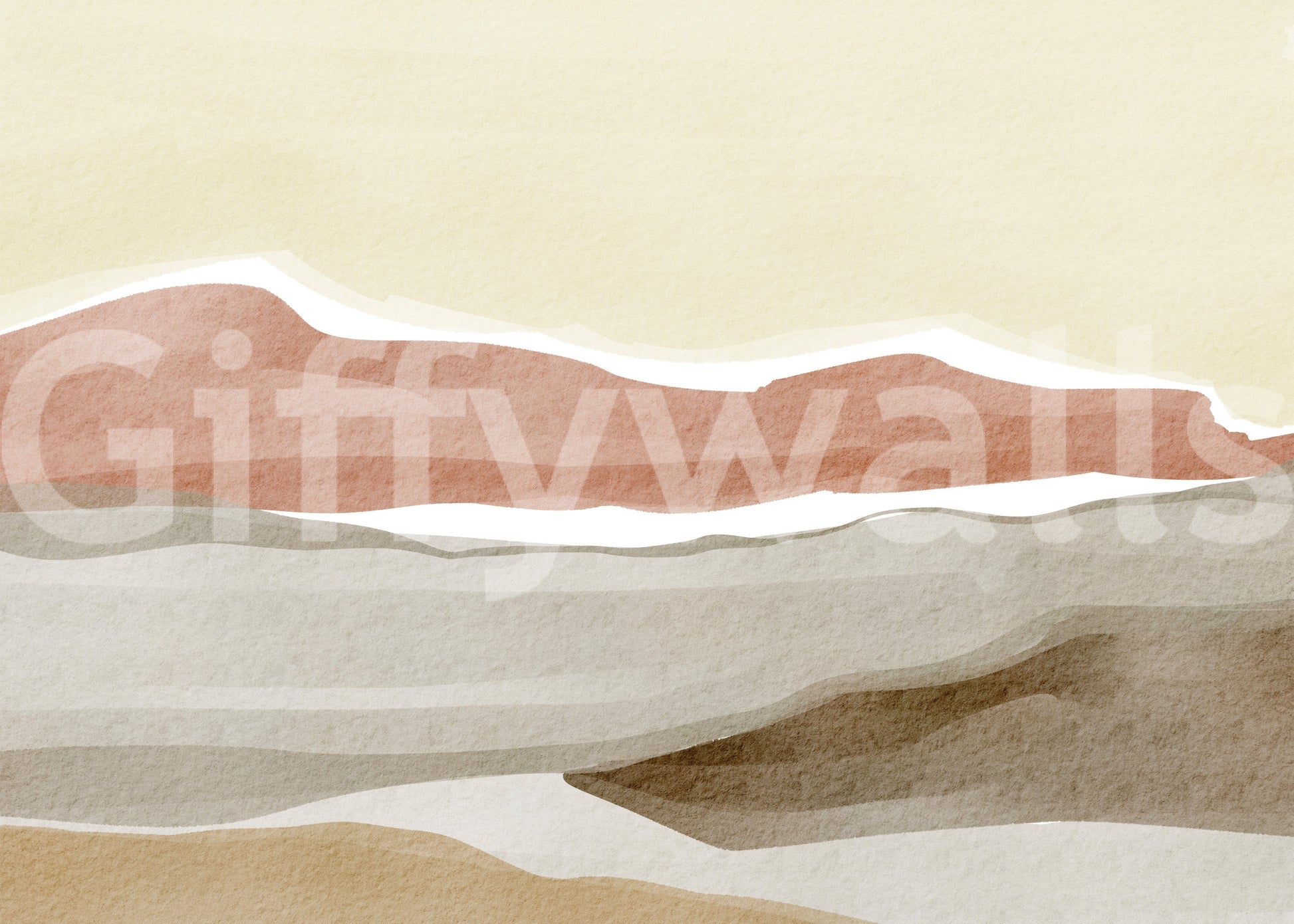 Muted Desert Vista print showcasing peaceful sandy environment on premium wall covering.