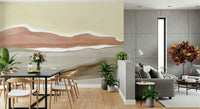 Serene Muted Desert Vista wallpaper with warm earth tones and fluid lines.