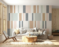 Faded pastel tiles wall mural for quiet sophistication

