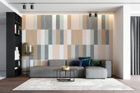 Muted pastel tiles mural for serene room décor

