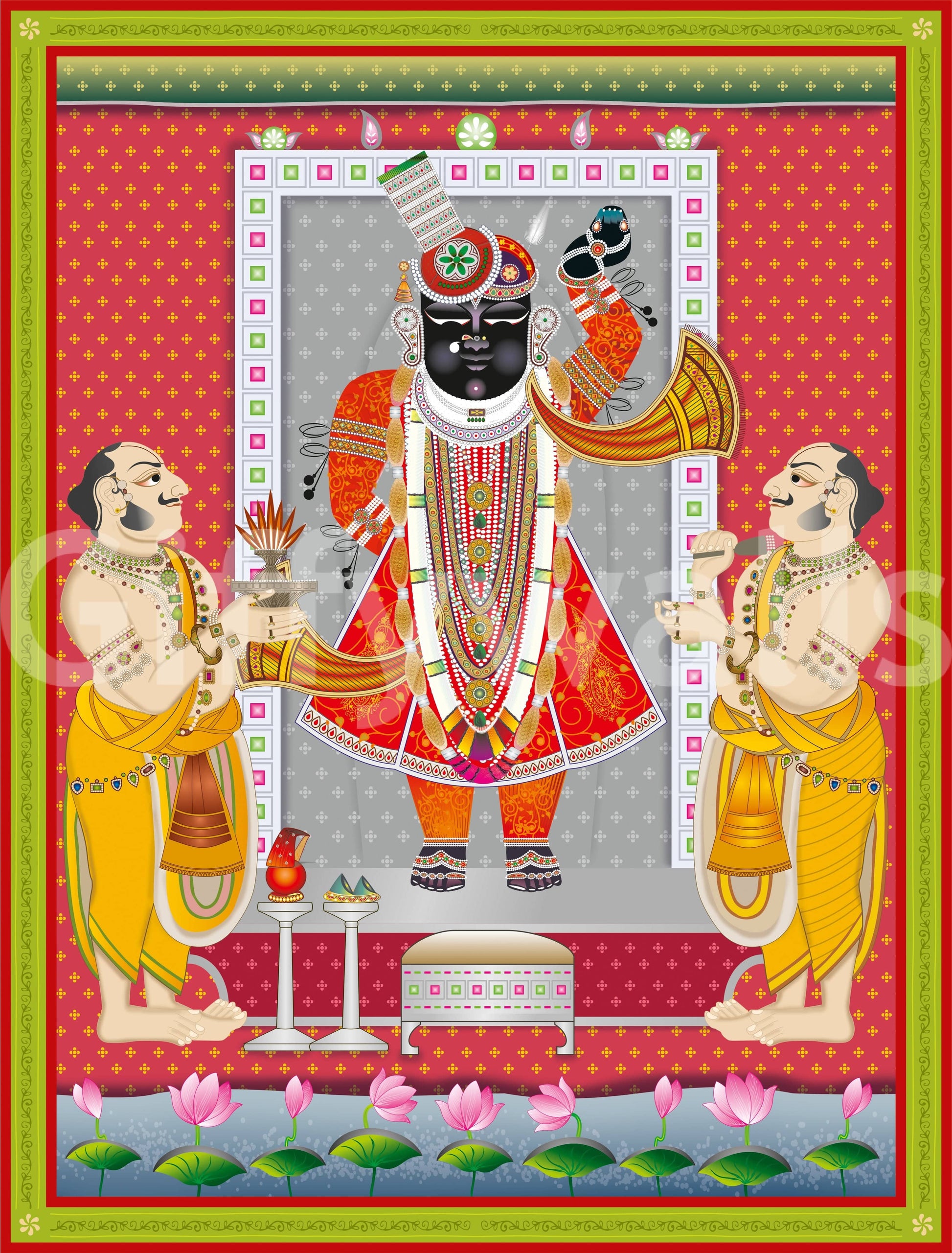 The style is painterly or a detailed illustration.

