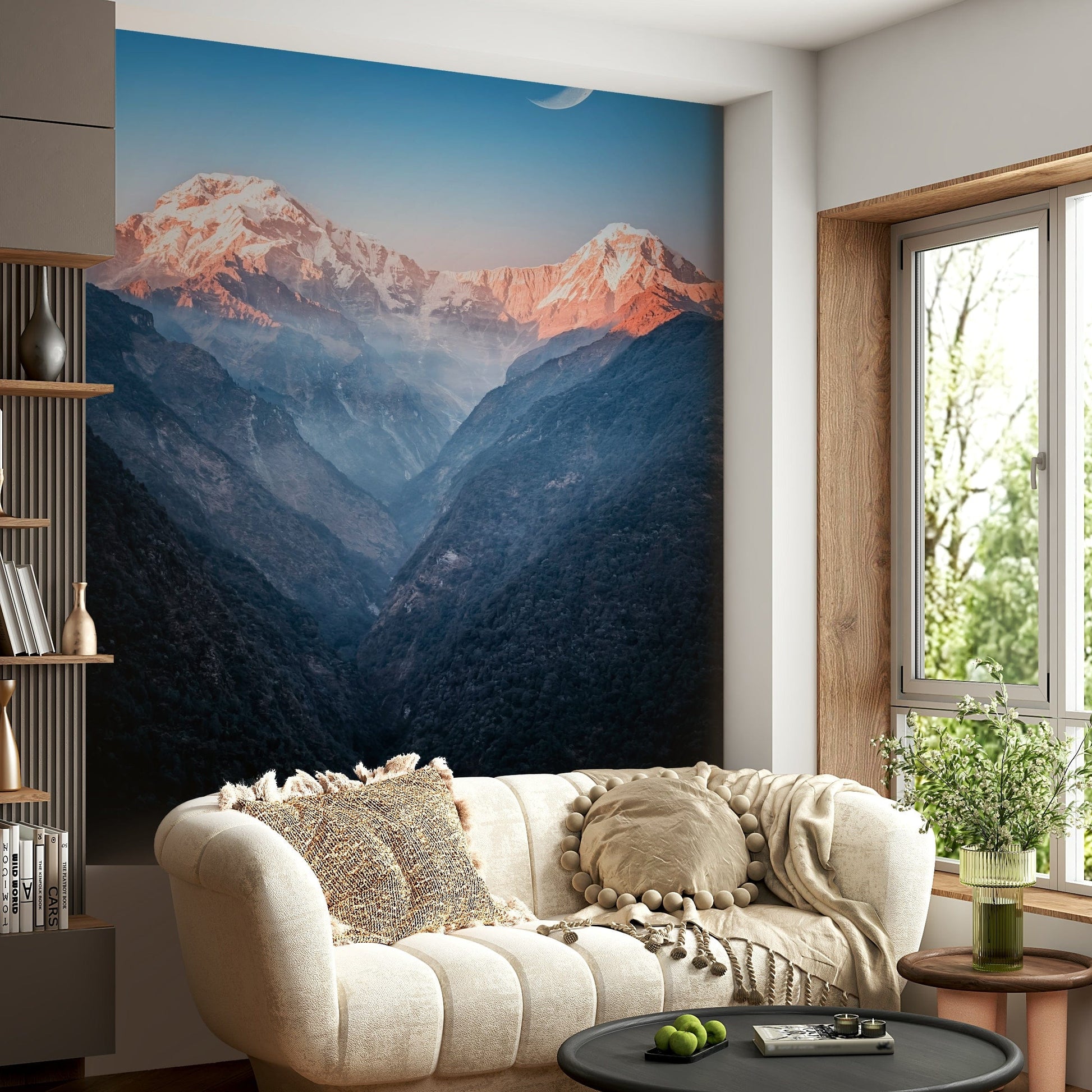 Moody peak landscape wall decor for modern home office