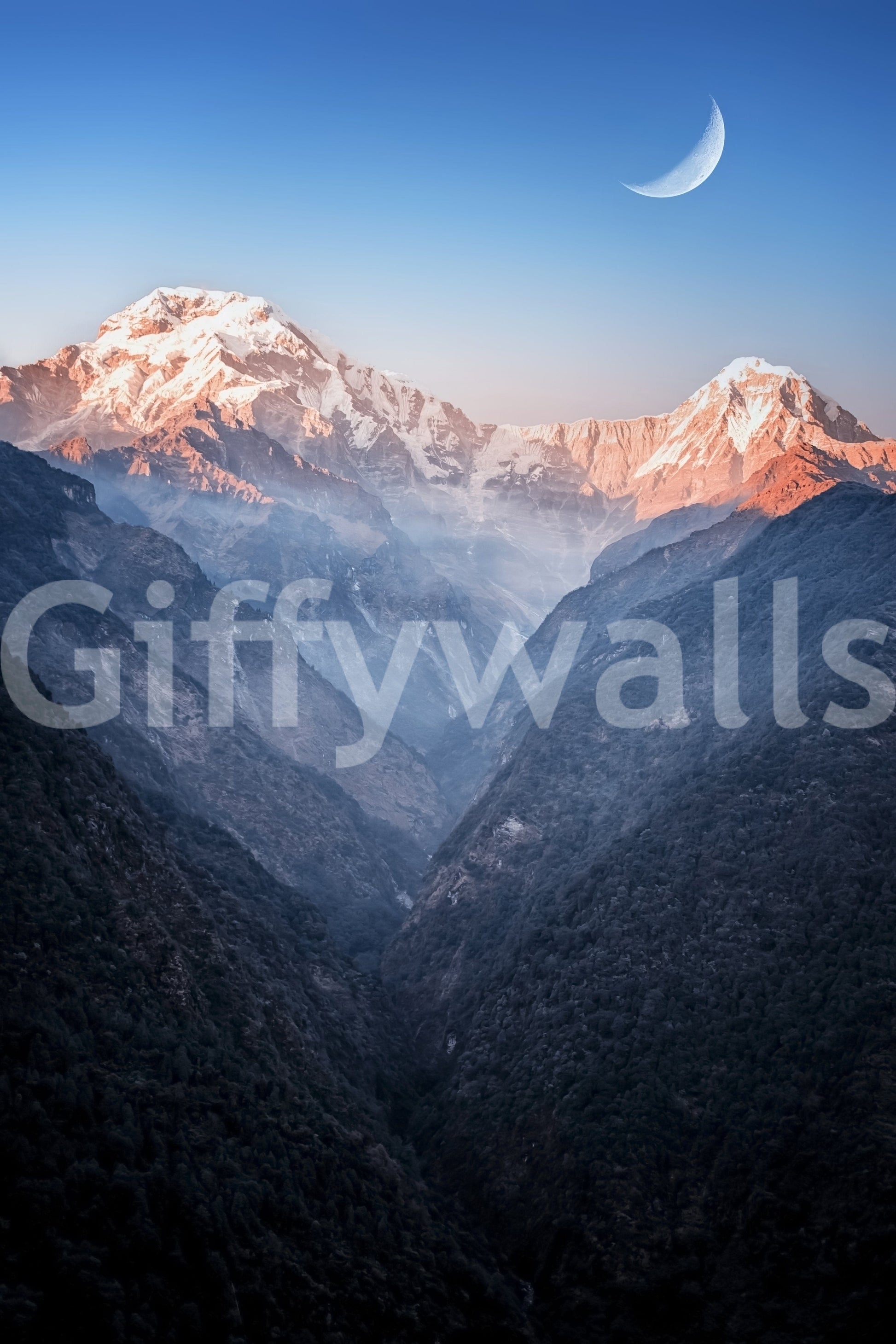 Dusk Mountain Wall Mural for Living Room Feature Wall