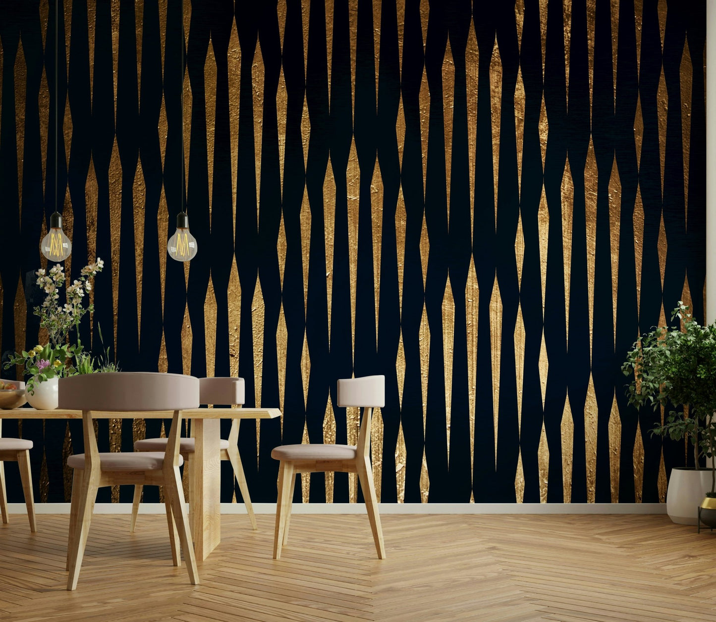 Lush green foliage and natural landscape elements.
