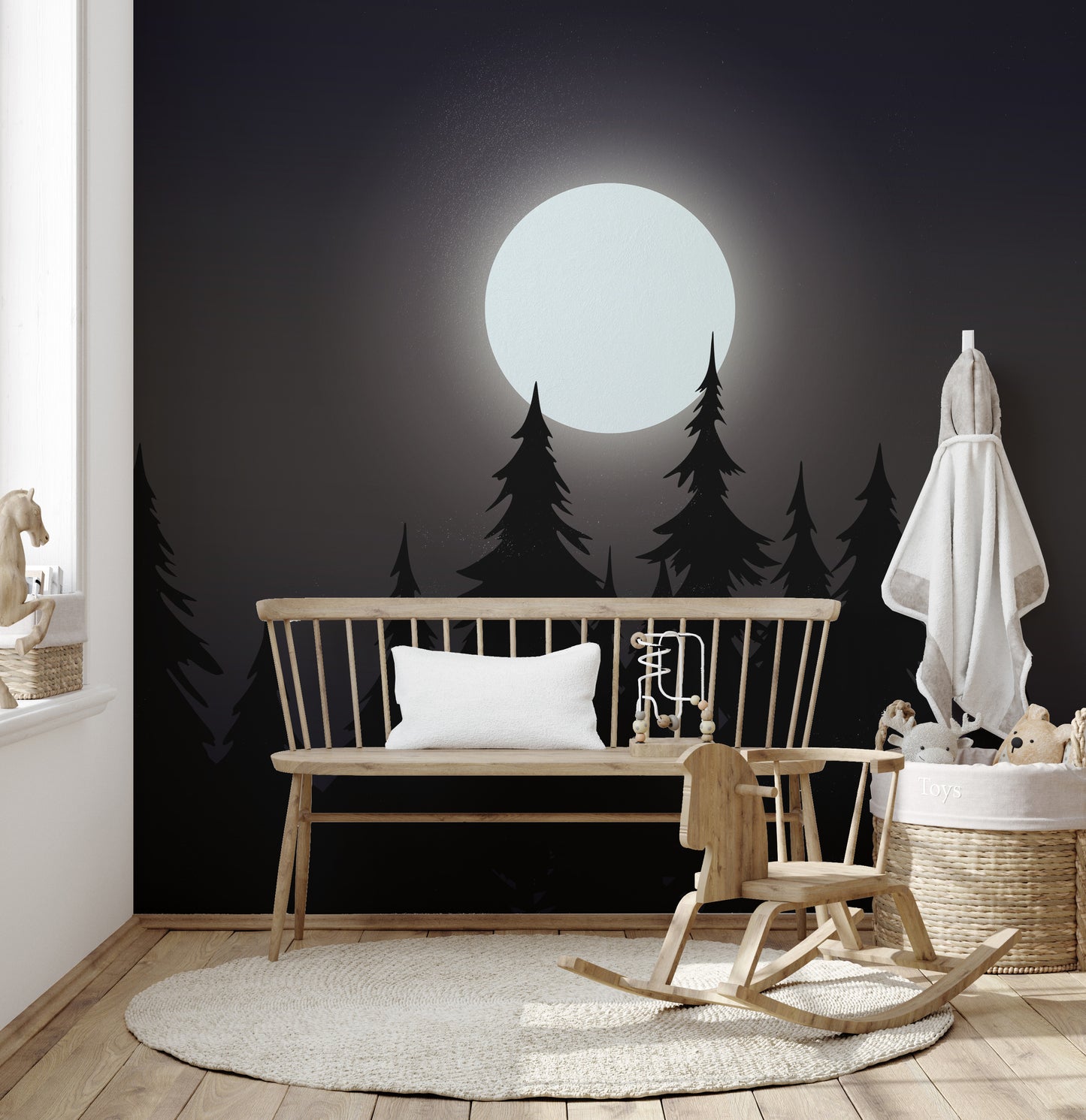 Mystical Moonlit Forest Wallpaper