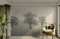 Mysterious forest scene wall mural for calming decor

