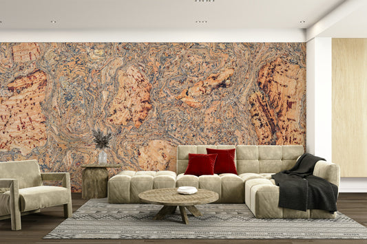 A close-up of the organic patterns and earthy tones in the cork.