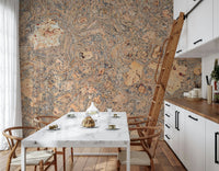 Earthy cork wallpaper for walls, offering a warm, textured, modern style.