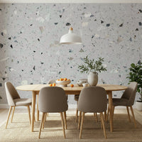 Speckled Natural Stones Terrazzo mural application on vertical plane.