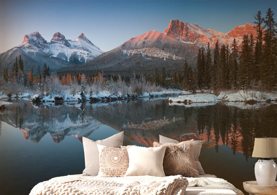 Stunning natural snow peak mountain wallpaper