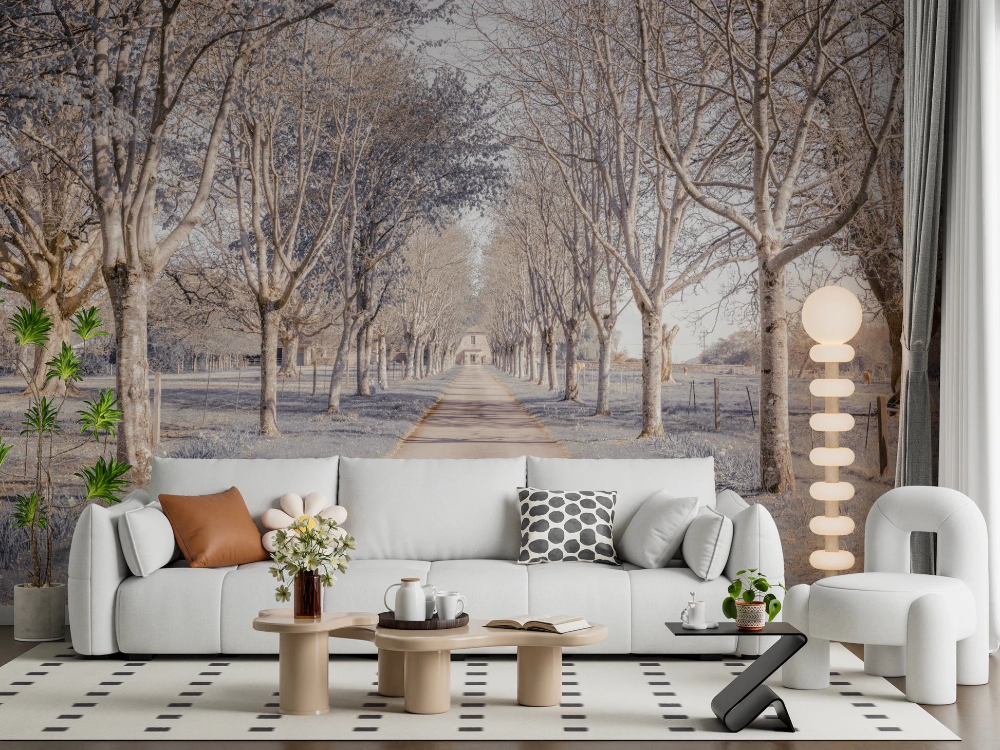 Peaceful outdoor scene on a Nature's Corridor Wall Mural.
