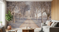 Detailed tree trunk and branch print for Nature's Corridor Wall Mural.