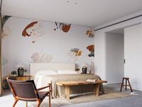 Abstract brushstroke wallpaper in earthy and dark hues.