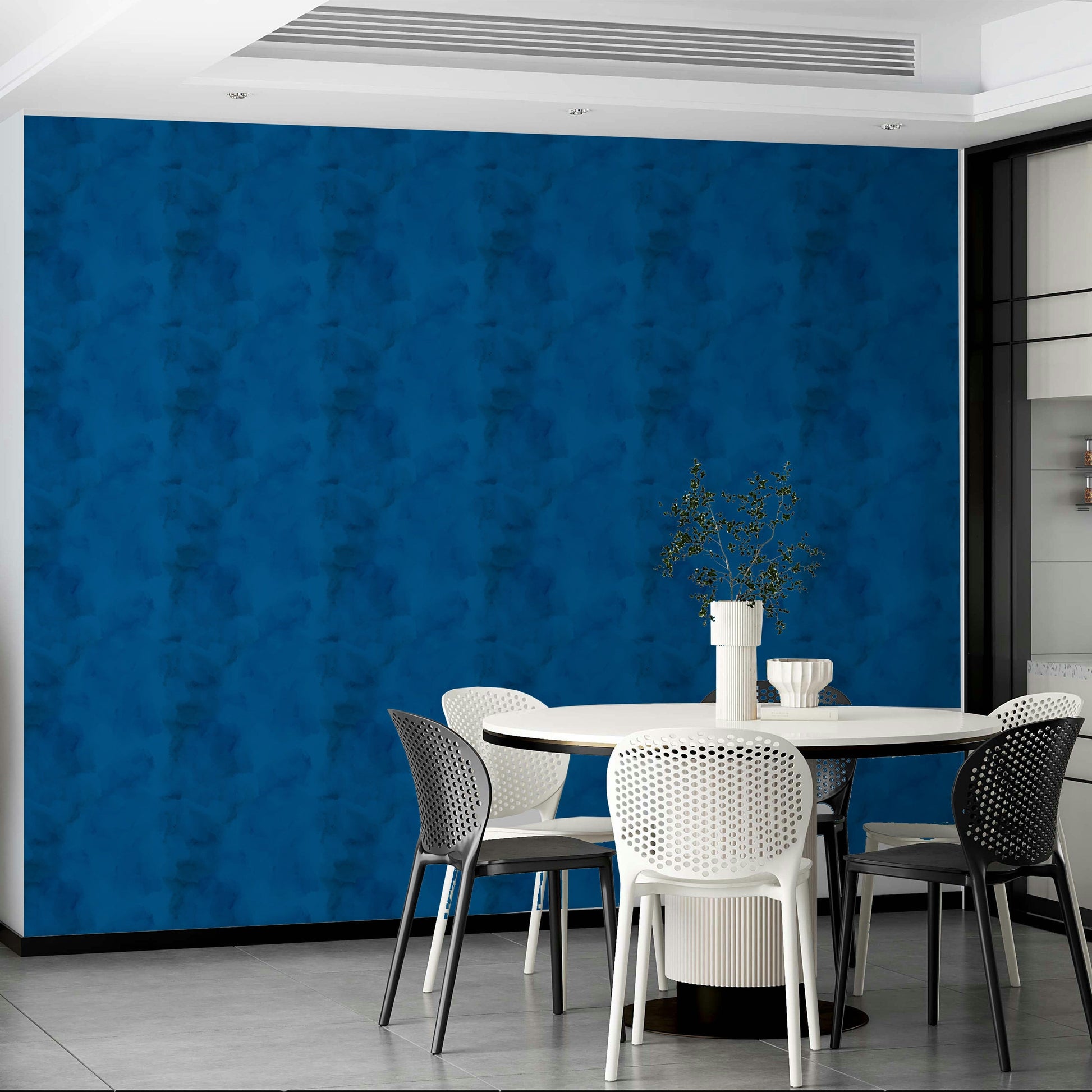 Midnight Bloom Blues night bloom mural wallpaper

