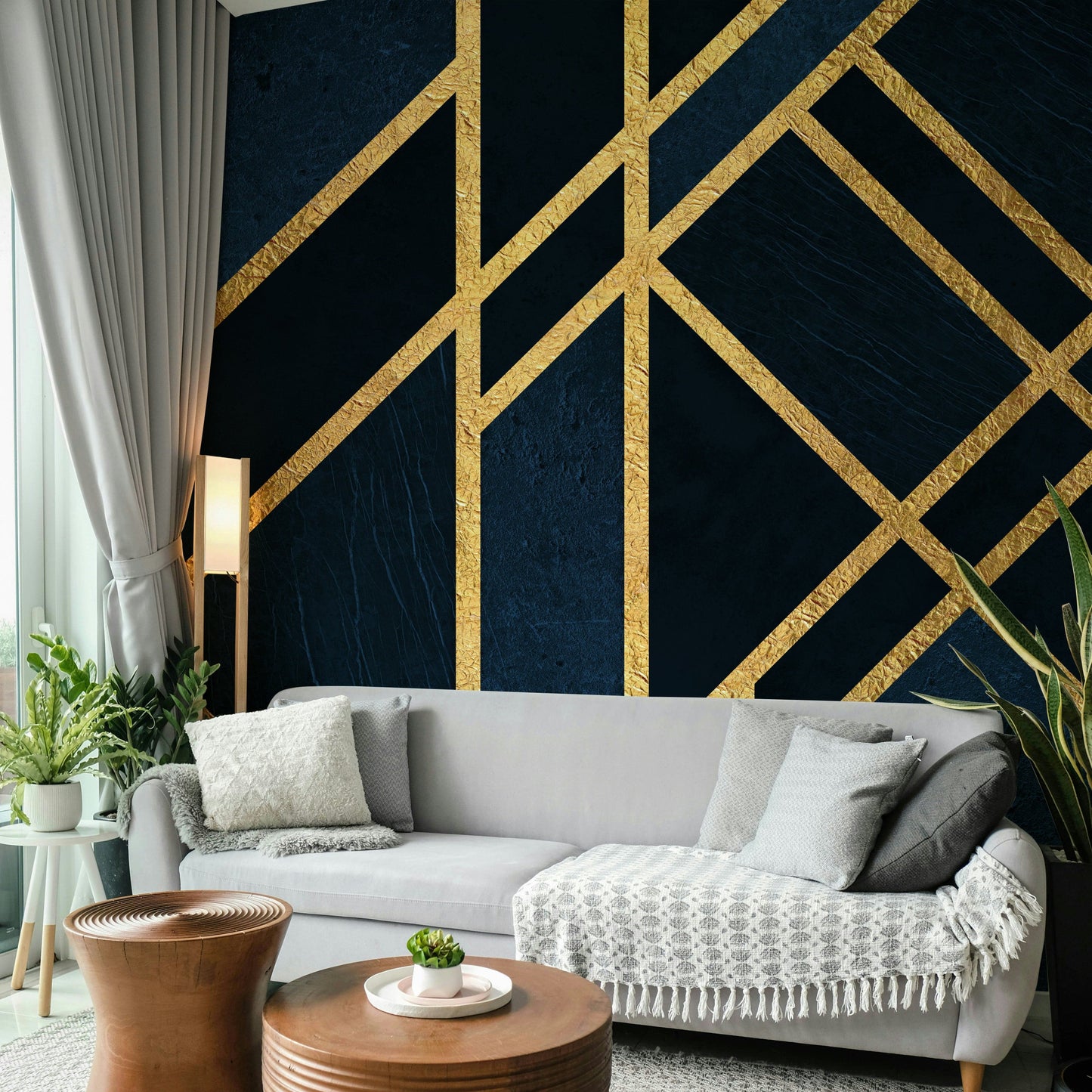 A calming luxury accent wallpaper mural that defines a space.

