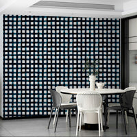 Sophisticated grid-style stripe wallpaper in navy


