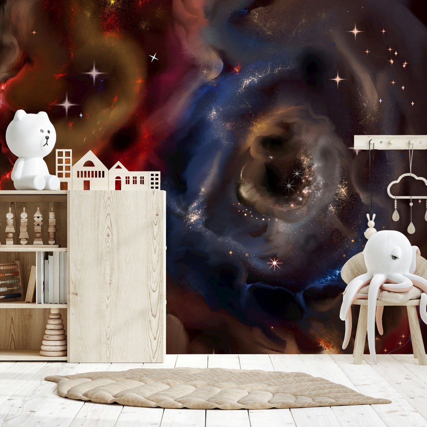 Nebulae Cascade fiery astronomical scene wall paper.