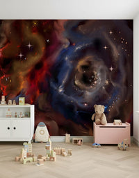 Shimmering stardust Nebulae Cascade feature wall paper.
