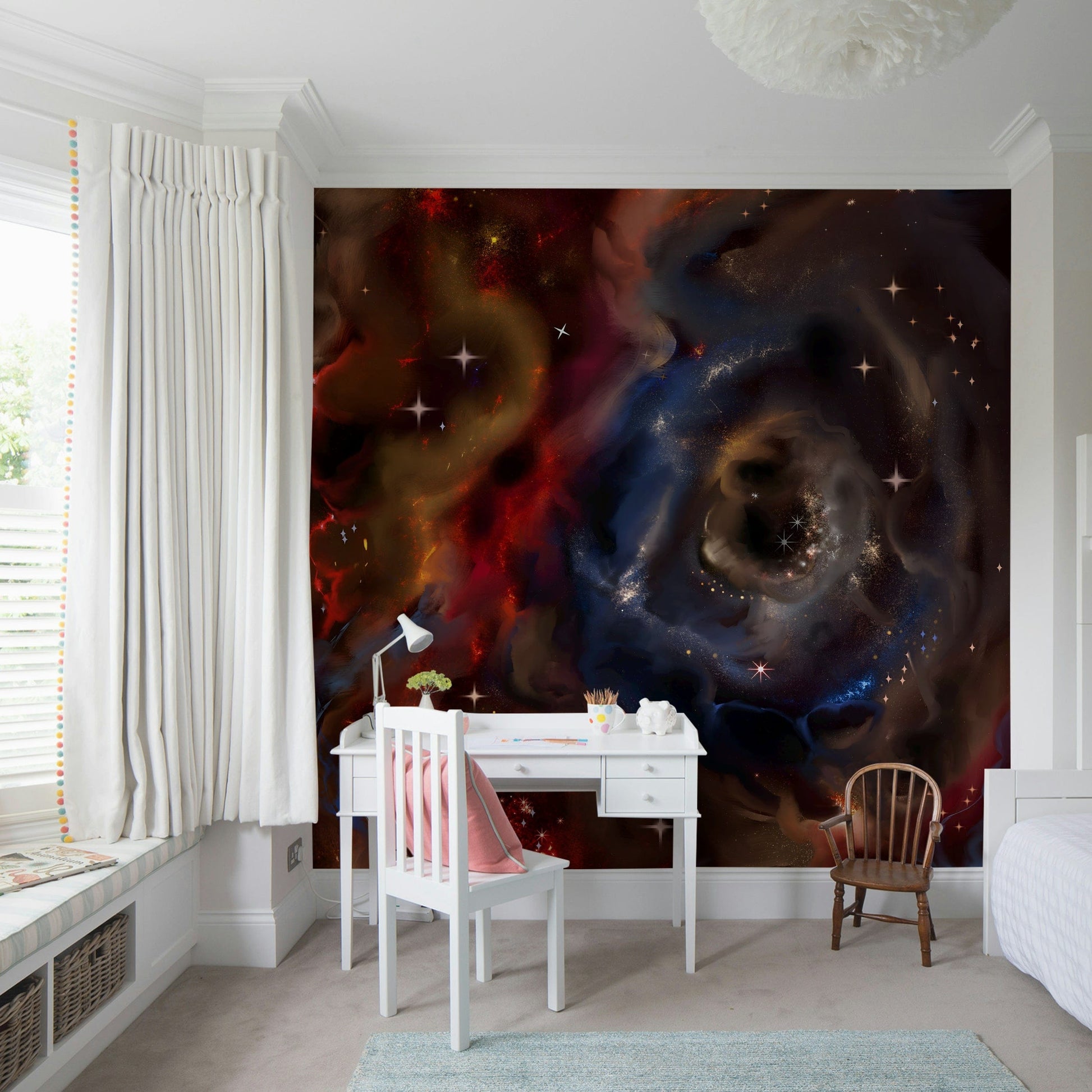 Abstract space design Nebulae Cascade wall covering.