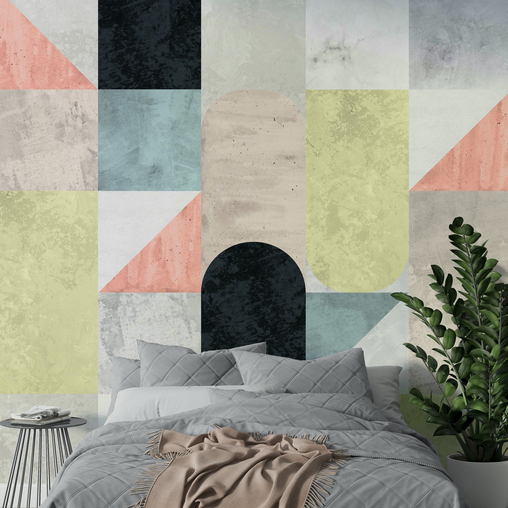 Neo modern abstract wall mural

