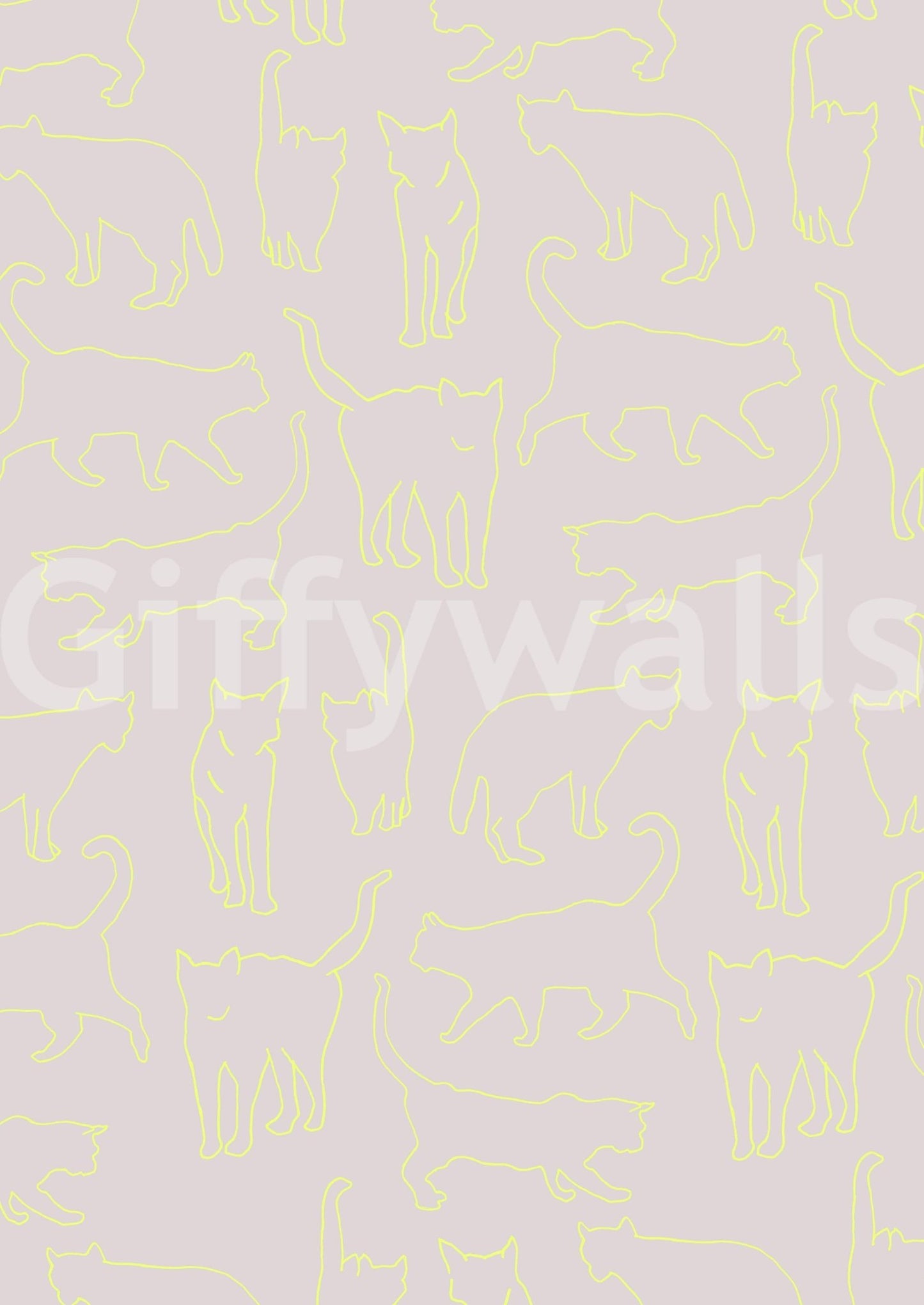 Neon Cats Wall Mural