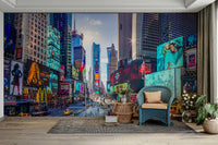 Neon Symphony Wall Mural