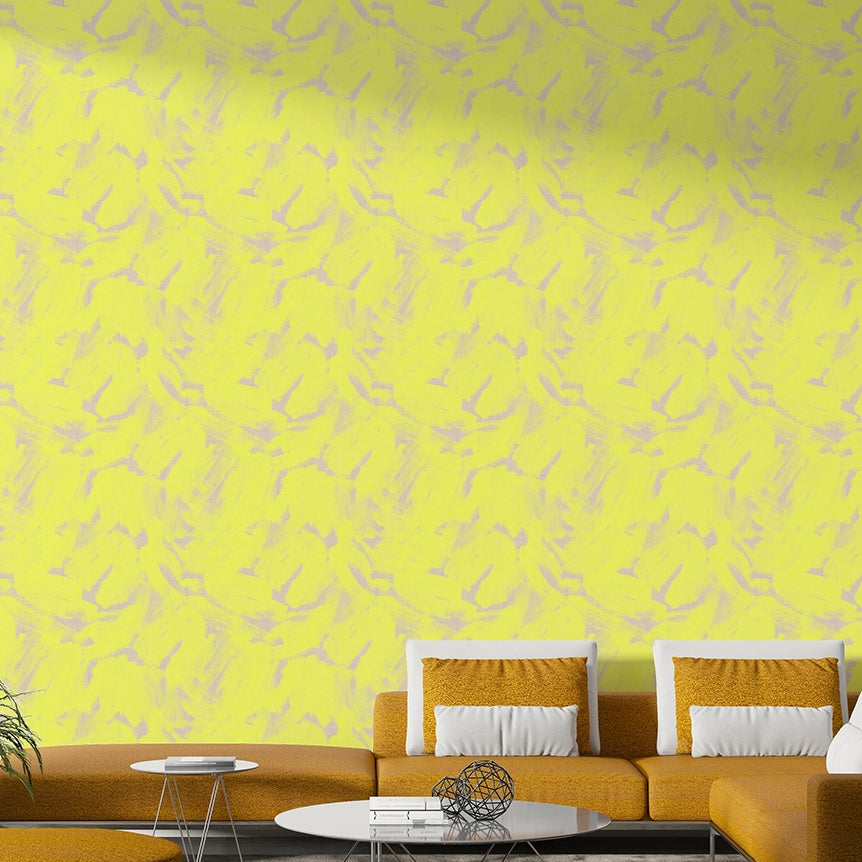 Neon Yellow  Abstract Brushstroke Wallpaper⁠