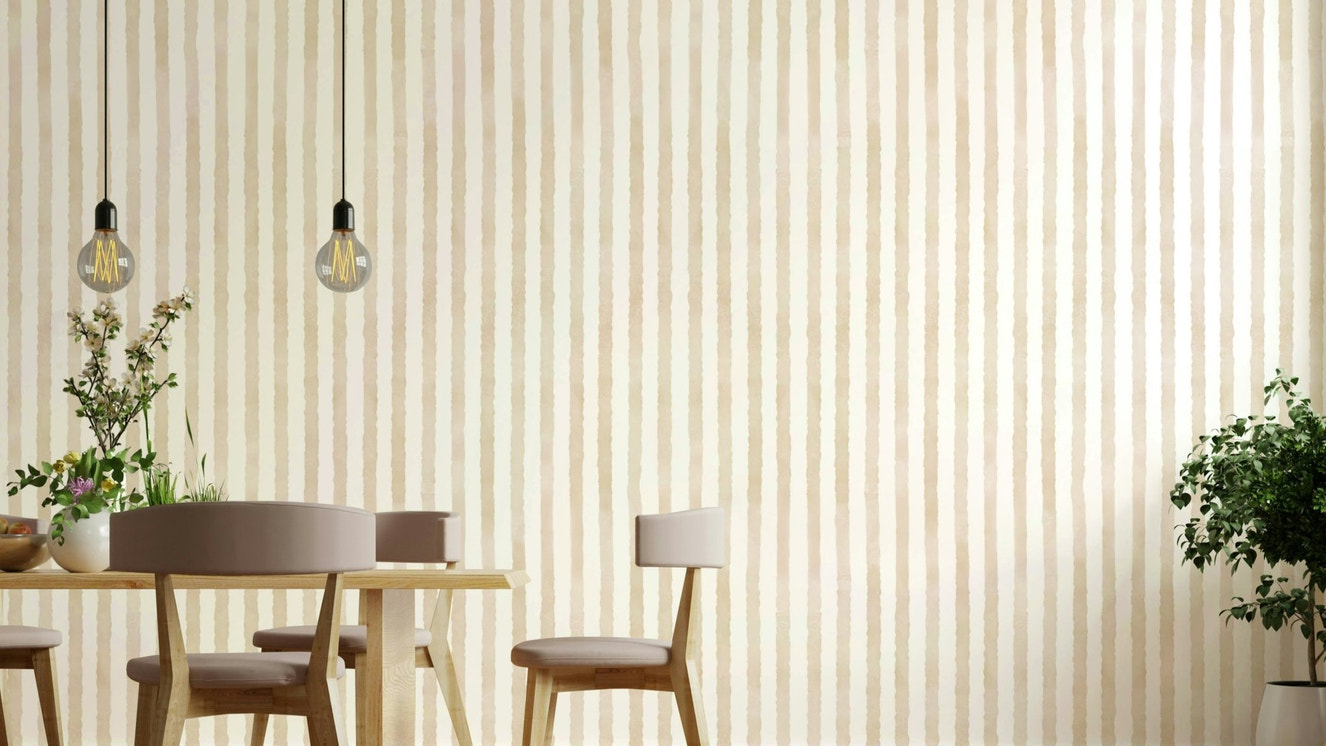 Neutral beige watercolor stripe wallpaper
