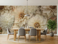 A beautiful modern art wall mural of delicate flowers.

