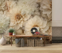 A contemplative soft floral wallpaper mural for a feature wall.

