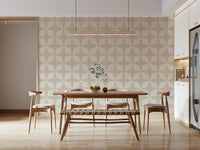 Neutral Diamonds pattern wallpaper, interlocking motif, modern mural.