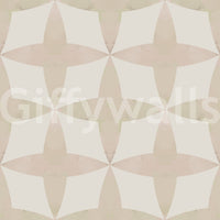 Pale tan and bone geometric wallpaper, sophisticated interior choice.