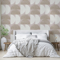 Neutral geometric mural wallpaper with clean style


