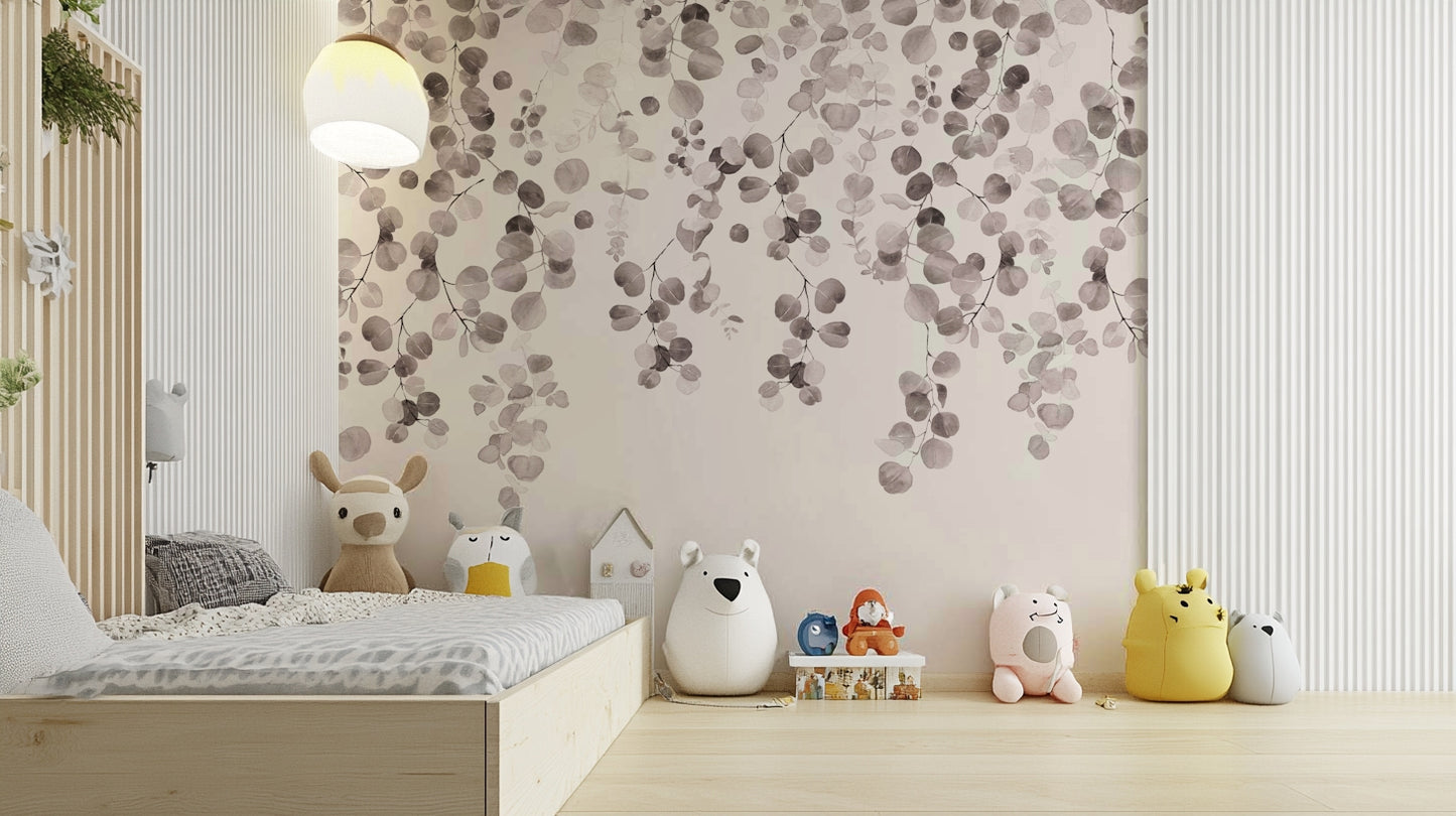 Watercolor eucalyptus hanging wallpaper

