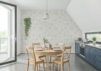 Floral Neutral Flora Cloud Dancer White wallpaper for walls.